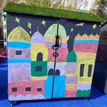 Kindergarten Graffiti containing cabinet Shelves Chalkboard Containing cabinet Rain-proof building block Sun Protection Waterproof with door