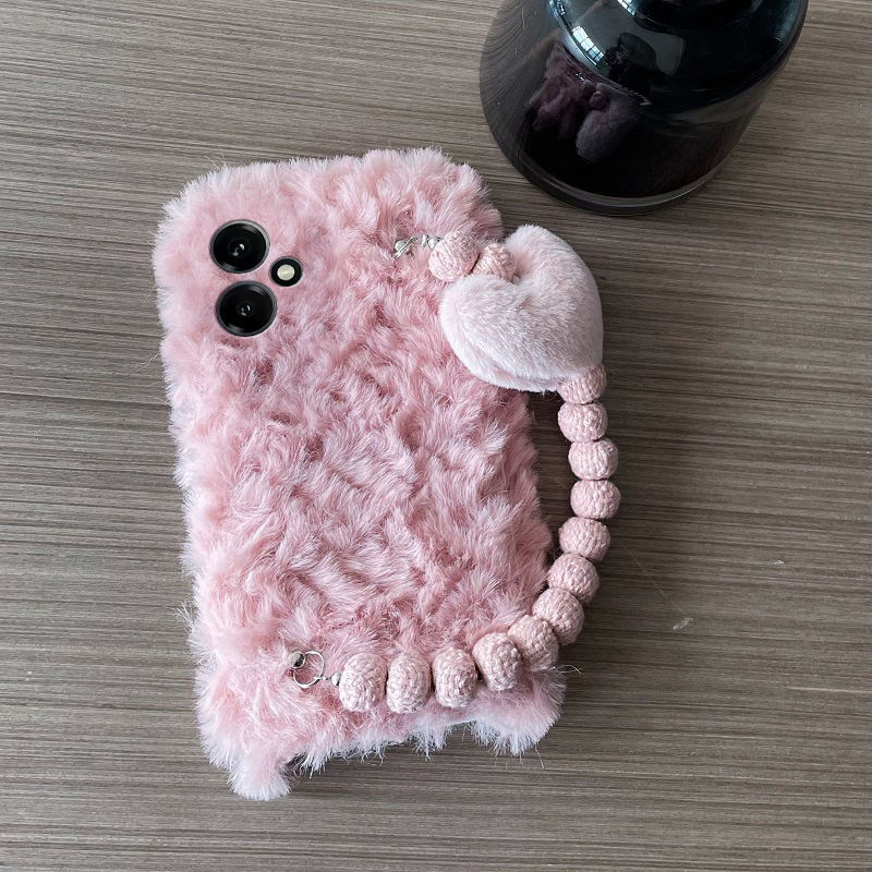 ins风爱心手链适用华为荣耀400pro手机壳300ultra波浪纹200lite立体100秋冬90毛绒80se硅胶x70i软60i+十50se - 图2