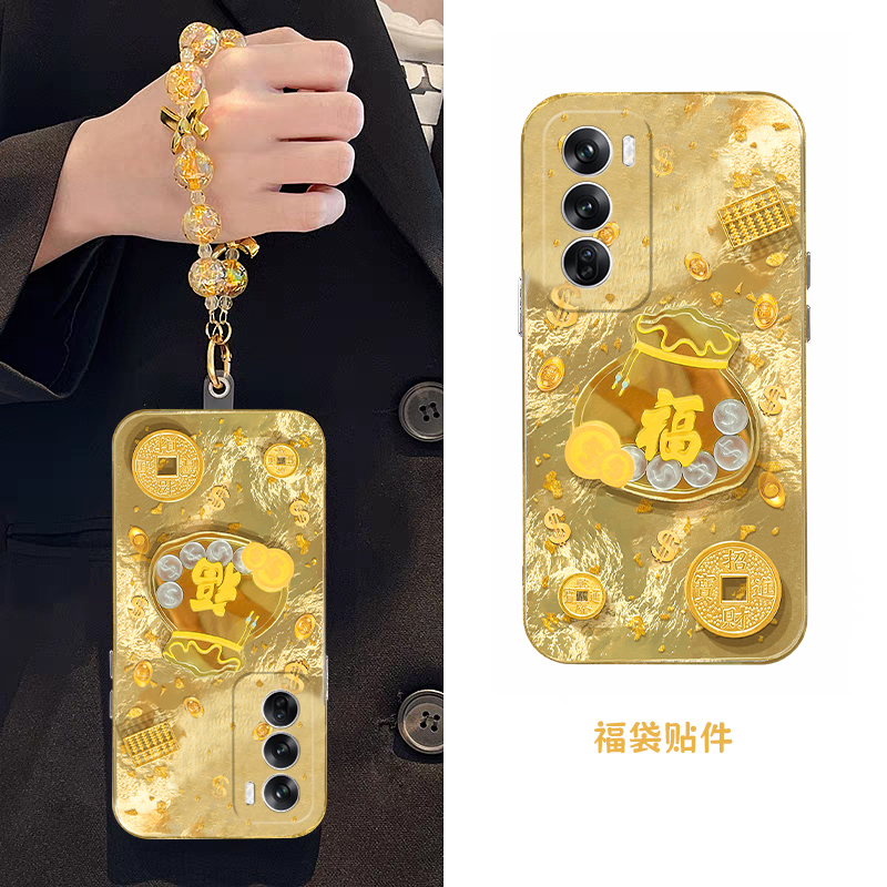 2025金币福袋适用opporeno13手机壳reno12pro立体reon11金色10por+十9挂链7se新年6简约5k红色4se女oppo硅胶p - 图3