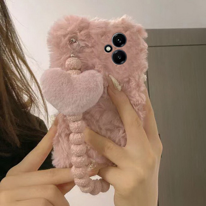 ins风爱心手链适用华为荣耀400pro手机壳300ultra波浪纹200lite立体100秋冬90毛绒80se硅胶x70i软60i+十50se - 图3