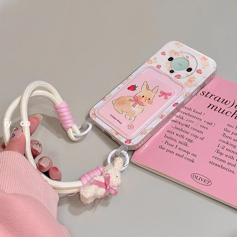 赵思露同款适用华为mate60pro手机壳mata50e粉色兔子rs保时捷设计mete40e+十meta30卡包20x卡套10硅胶9软壳女 - 图3