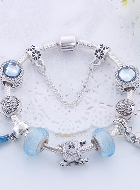 情人节礼物紫水晶手饰小众DIY串珠女士手串民族风紫色花朵手链