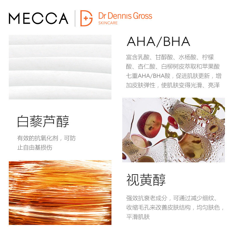 dr dennis gross多重果酸黑头棉片 MECCA海外面部磨砂/去角质