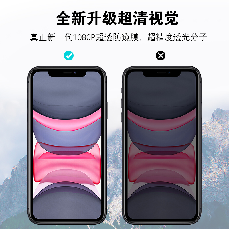 360度适用苹果15pro防窥膜13膜promax全屏14上下左右11隐私xr防窥视xsmax非钢化plus四面13mini不碎边12pro