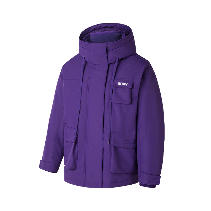 BRAV2024秋冬新品短款工装服外套运动休闲派克羽绒服女情侣同款