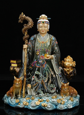 黑老太太神像黑妈妈铜像铁刹山黑奶奶像全铜黑老太像家用供奉摆件