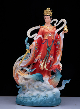 九天玄女神像汉白玉踏凤九天玄女娘娘像无极元君女战神供奉摆件