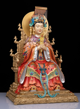 妈祖铜像妈祖神像铜彩天上圣母湄洲岛海神娘娘林默娘神像家用摆件