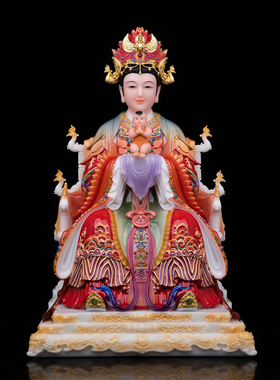 三霄娘娘神像唐彩汉白玉云霄碧霄琼霄眼光送子泰山奶奶像供奉摆件