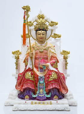 玉帝王母神像汉白玉叠染铜彩玉皇大帝王母娘娘天公西王母供奉摆件