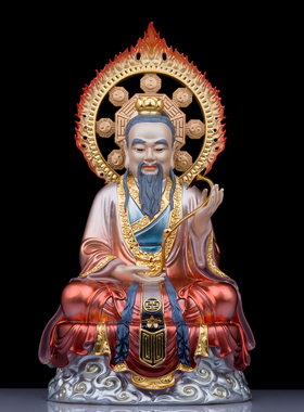 三清神像纯铜家用摆件