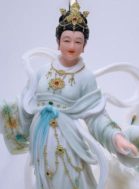 踏凤九天玄女神像汉白玉站九天圣母娘娘站神玄母天尊家用供奉摆件