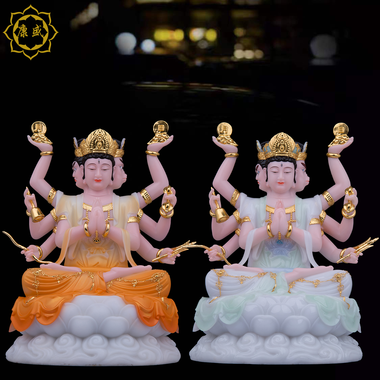 汉白玉斗姆元君神像斗母家用客厅供奉摆件 - 图0