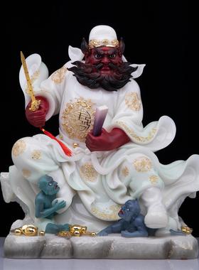 钟馗神像汉白玉中式武判官天师钟馗门神佛像祝福工艺家用供奉摆件