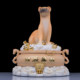 Fox yellow white willow gray python statue white marble ornament