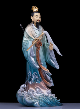 吕洞滨神像铜家用摆件