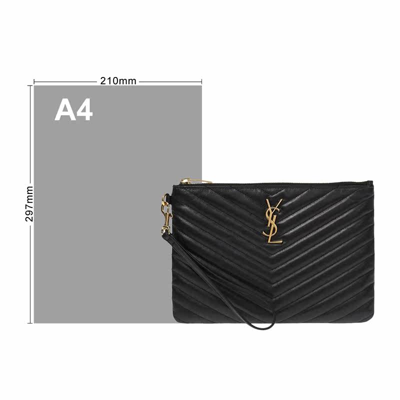 ysl女士牛皮黑色手拿包 KUOMAI海外女士包袋