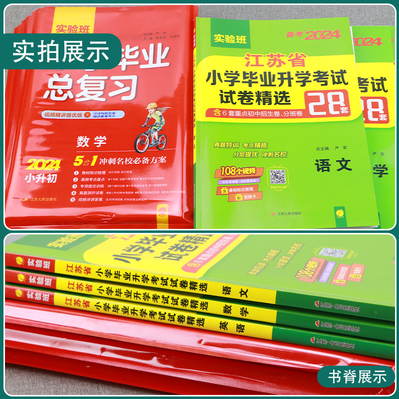 实验班小学毕业总复习+江苏省小学毕业升学考试试卷精选英语PEP 2024年新版小升初六年级小考基础知识梳理系统总复习真题卷招生-图0