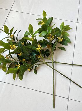 仿真桂花叶插花摆件道具