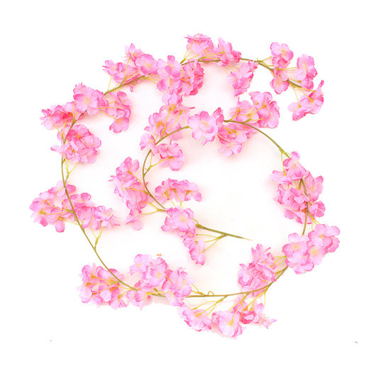 Tenture murale de fleur artificielle en rotin de fleur de cerisier simulée