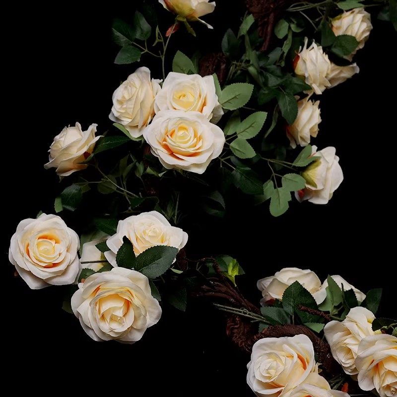 仿真玫瑰花藤假花装饰空调管道缠绕遮挡拱门楼梯藤蔓花婚庆塑料花,淘宝优惠券,粉丝福利购,淘宝优惠卷