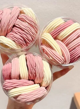 橡皮筋黑色发圈小扎头牛