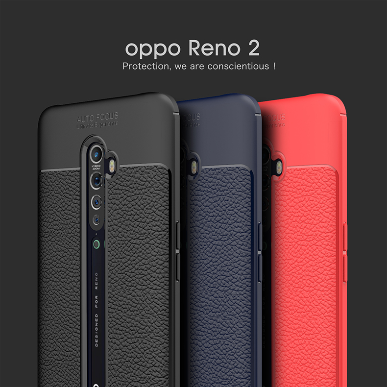 原装opporeno2手机壳套子ren02z防摔reno标准版保护壳reno2z全包边软外壳男透气散热皮纹真皮质感简约OP网红2 - 图0