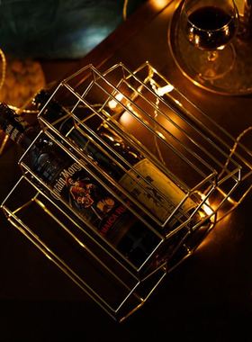 nordic wrought iron honeycomb red wine rack decoration