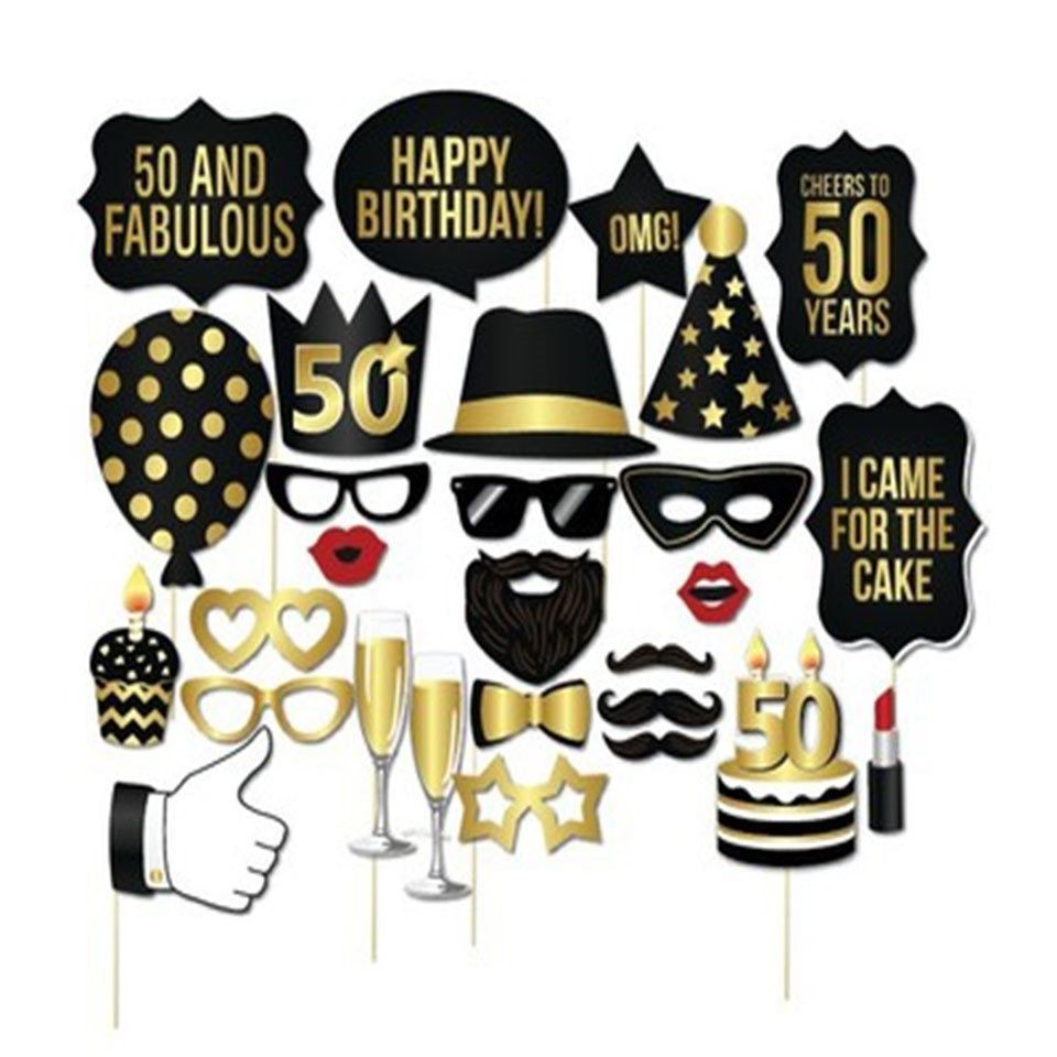 Tronzo DIY 28pcs/lot Photo Booth Prop Happy Birthday 30th 40 - 图2