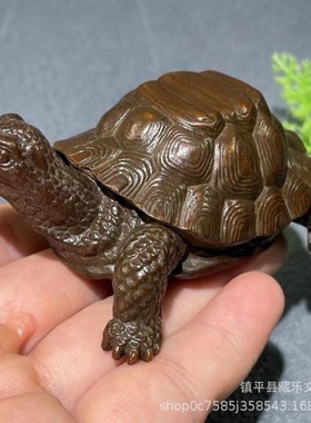 古玩做旧金钱龟香炉桌面摆件纳福乌龟高档工艺品招财中式家居装饰