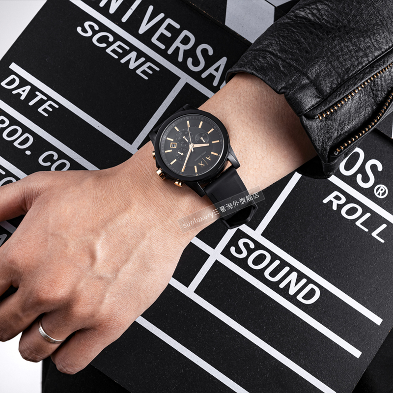 【送礼推荐】阿玛尼男正品黑武士男表 sunluxury三奢海外欧美腕表