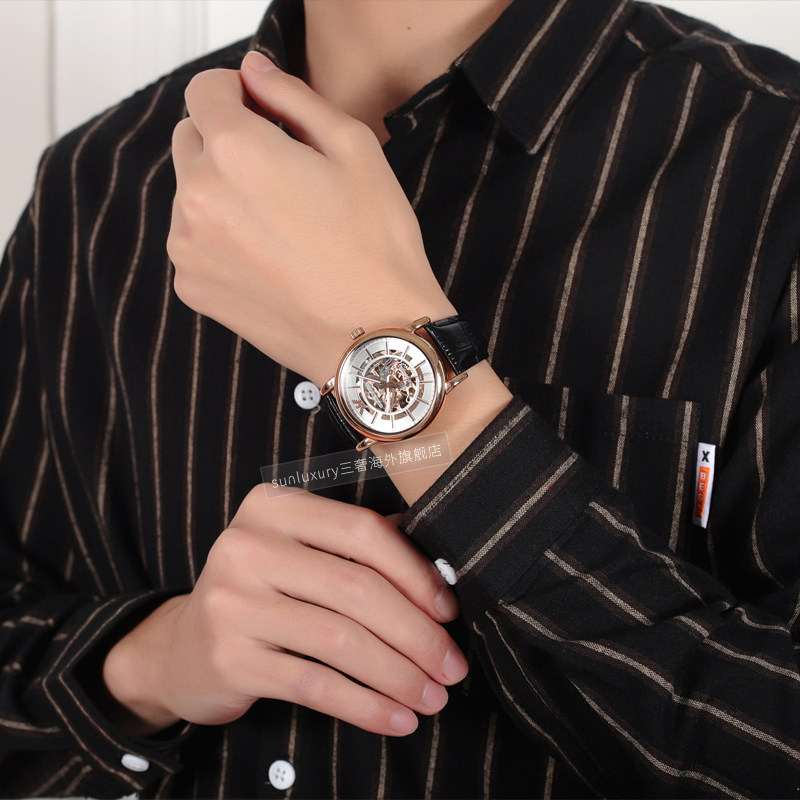 【官方正品】阿玛尼男正品经典机械表 sunluxury三奢海外欧美腕表