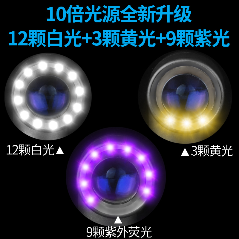 卡兰德品牌OMG20倍24LED灯放大古董瓷器玉器铜器杂项珠宝鉴定工具奢侈品珠宝钻石包包手表都可以鉴别可充电 - 图1