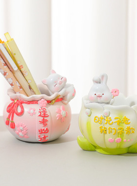 小动物可爱笔筒学生书桌面男女孩收纳励志纪念生日送同学小孩创意