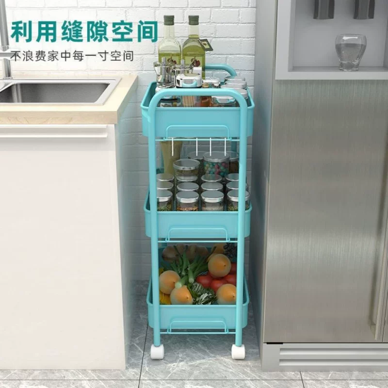 Тележка для хранения, полка на пол stand, кухня, ванная, мобильная, многоуровневая, спальня, перекус