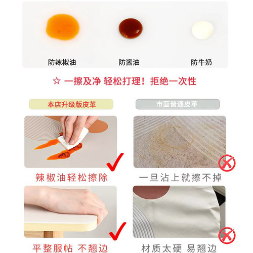 简约皮革餐垫隔热垫杯垫西餐垫卡通防水防油免洗锅垫餐桌垫碗盘垫 - 图3