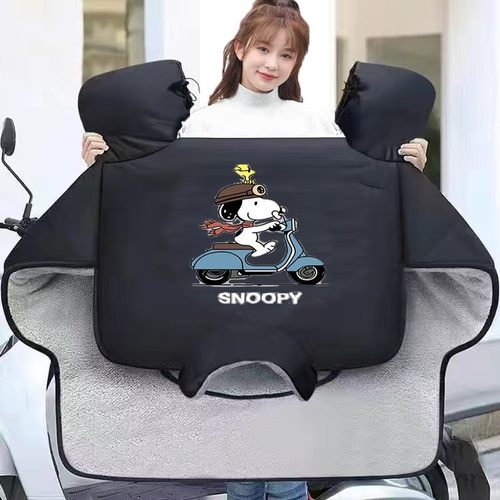 新款冬季通用电动摩托车挡风被加厚加绒款双面防水小电瓶车防风罩 - 图0