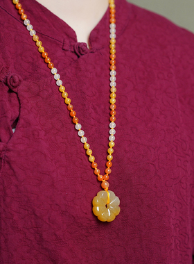 和田金丝玉吊坠保平安礼物