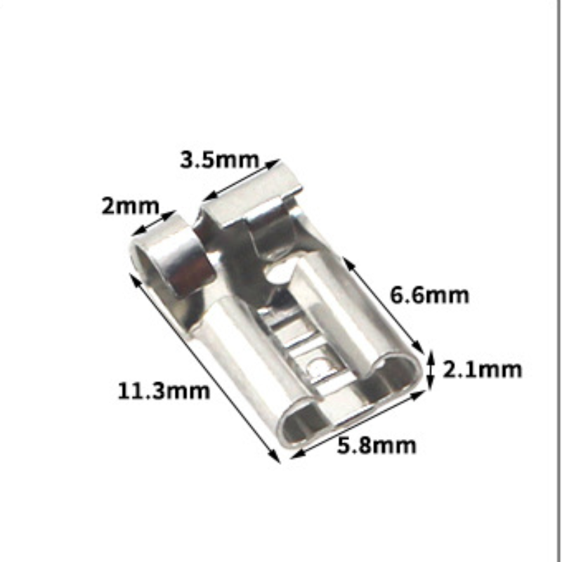 旗型鸡脚型插簧 鸡爪形母端子接插件 冷压接线端子6.3 - 图1