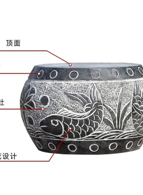 青石柱墩底座石墩子垫基石柱脚石雕柱皮圆墩空心石柱础柱顶石庭院