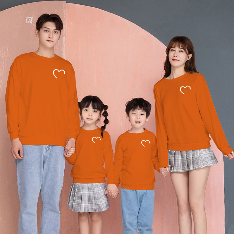 亲子装秋季休闲长袖母女装2025新款翠绿色卫衣全家装线条logo印花,淘宝优惠券,粉丝福利购,淘宝优惠卷