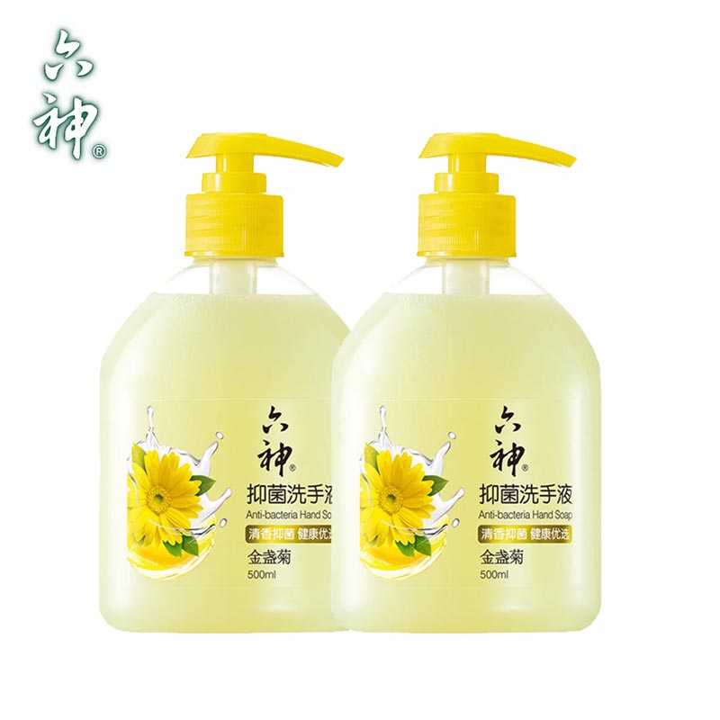 六神抑菌洗手液500ml*2瓶 金盏菊清爽滋润清洁家用易冲洗 - 图0