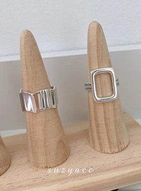 镀银时尚气质简约百搭开口戒指