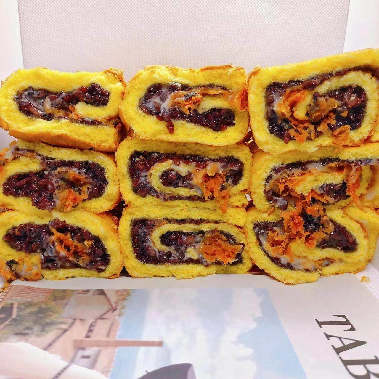 海苔虎皮香松沙拉酱紫米面包奶酪松软点心糕点蛋糕早餐速食盒装,淘宝优惠券,粉丝福利购,淘宝优惠卷