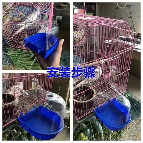 鸟用洗澡盆大号玄凤虎皮鹦鹉沐浴盆防溅文鸟八哥画眉用品用具澡盒 - 图1