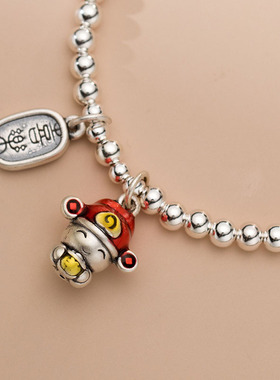 新款简约财神手链喜乐复古滴胶字