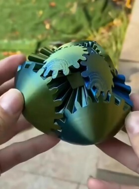 超解压的3D打印齿轮旋转球