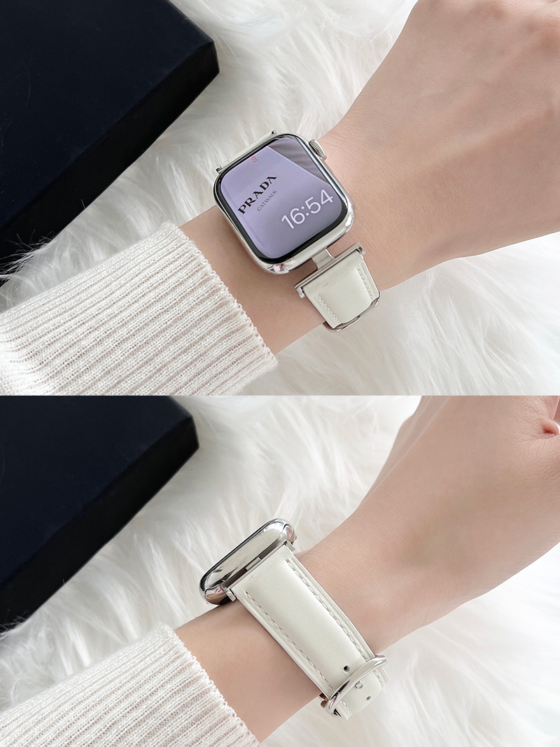 AWin自制复古秋冬小牛皮真皮表带适用苹果手表applewatch6789通用-图1