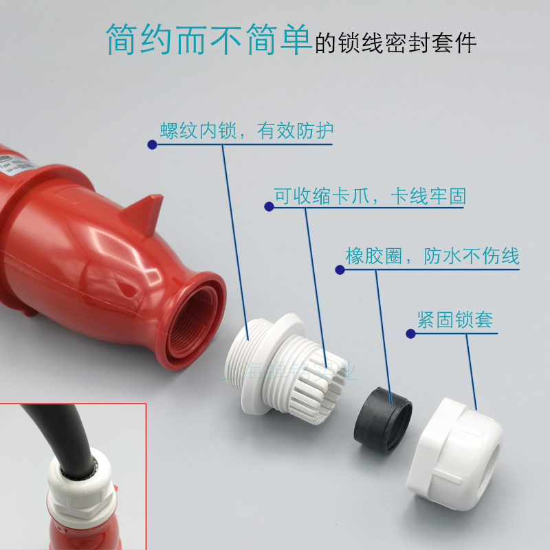 32A5芯YEEDA怡达防水工业插头明暗装插座连接器Y025/125/225/325-图2