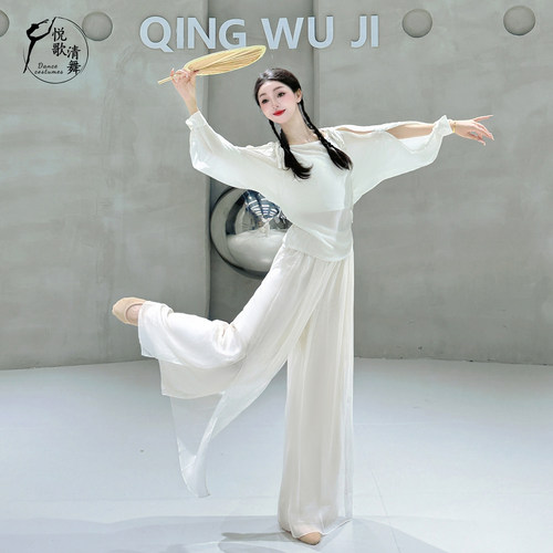 舞蹈上衣女款新款现代舞衣服中国舞纱衣仙气日常夏季古典舞练功服 - 图1